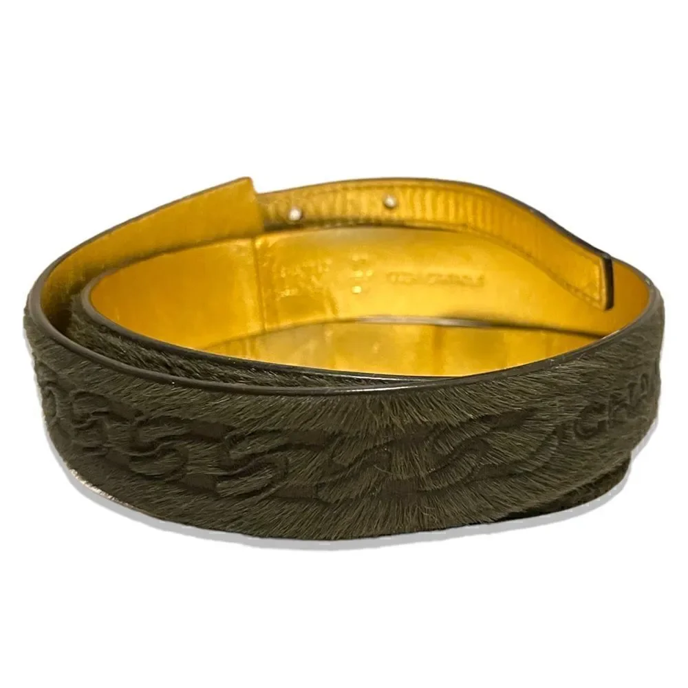 Chanel Buckle Belt Calf Hair and Leather |Size: 70|